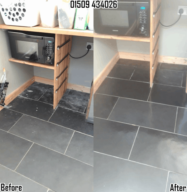 Slate floor cleaning and polishing in Cotes, Loughborough 01509 434026